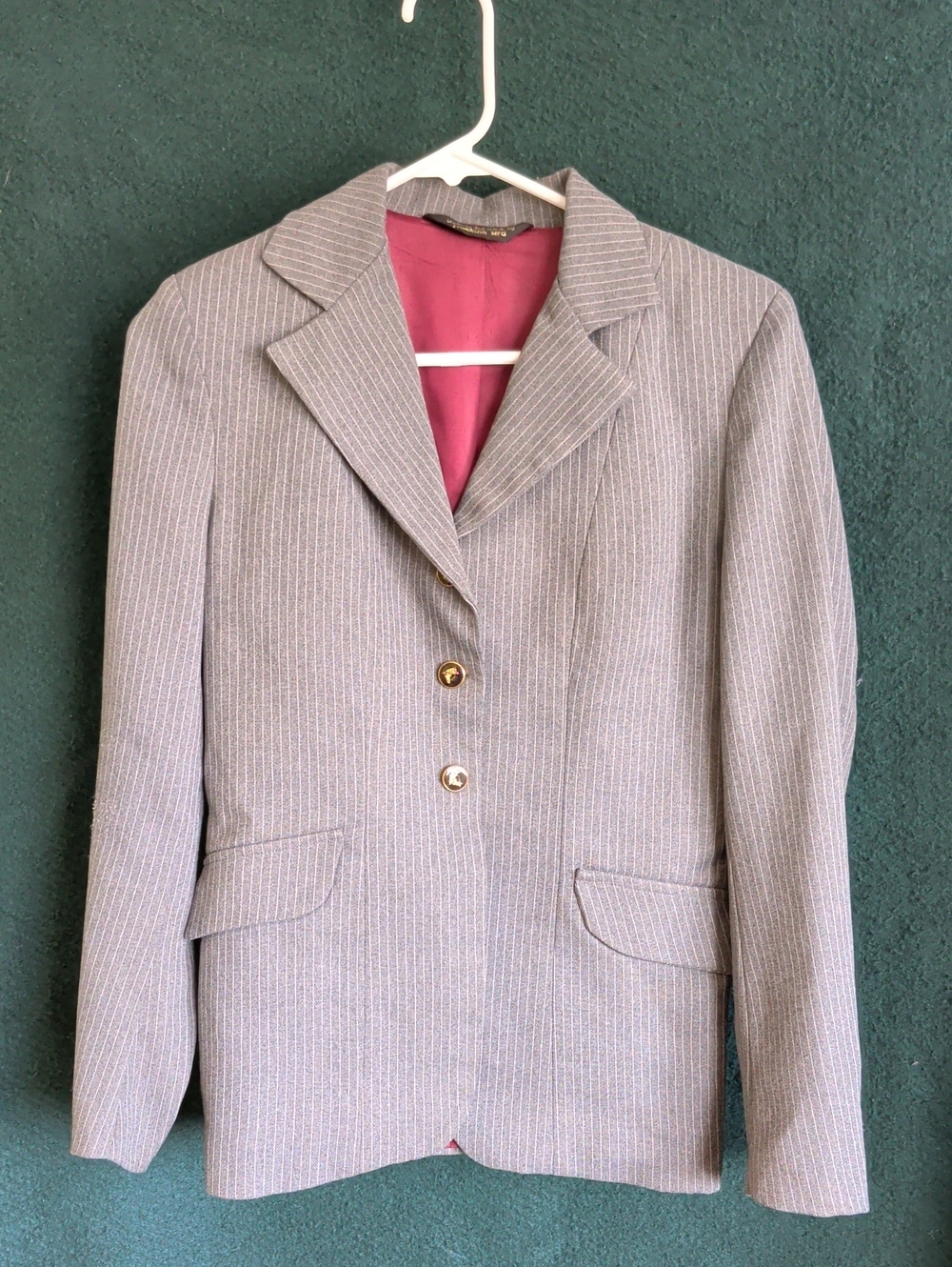 Tailored Pinstripe Women's Blazer in Light Gray